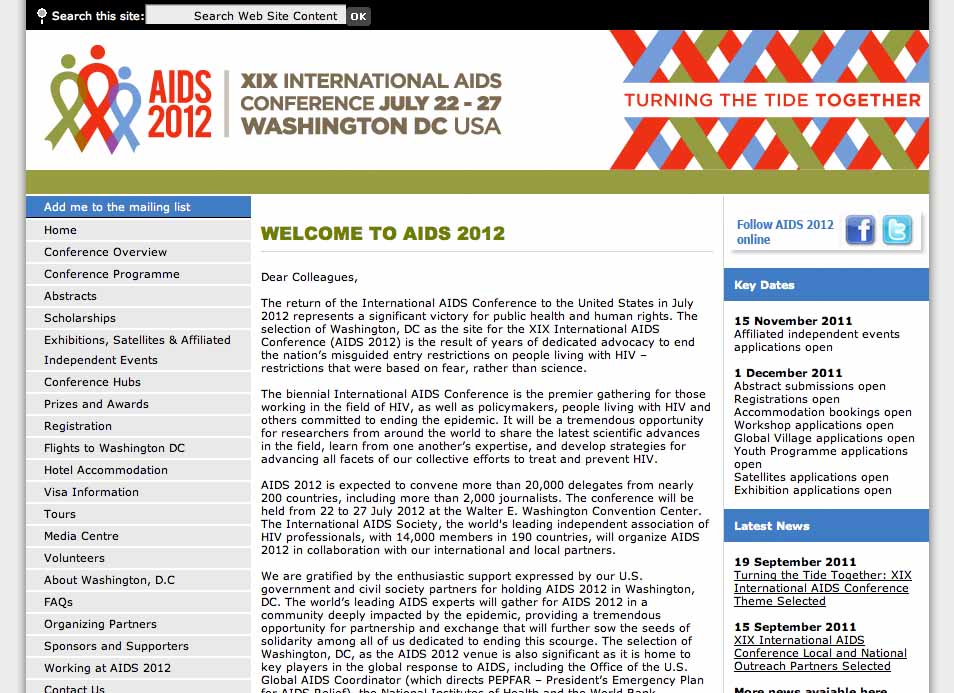 XIX International AIDS Conference (IAC), Jul 22-27, 2012, Washington D.C., USA