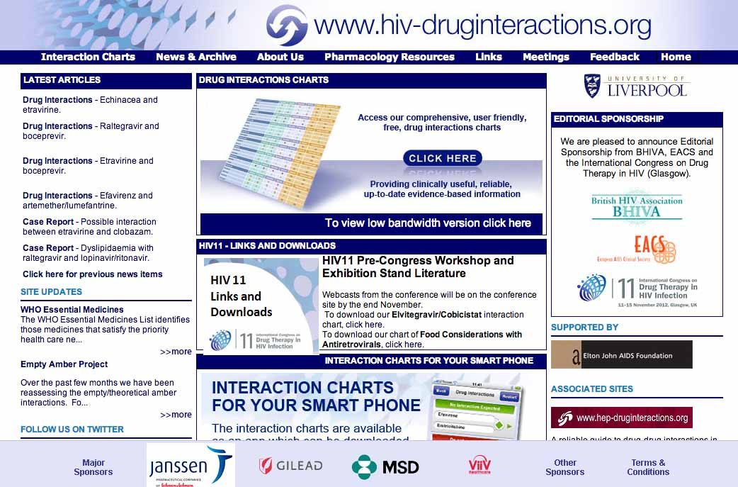 HIV-DrugInteraction (Liverpool Univ, UK)