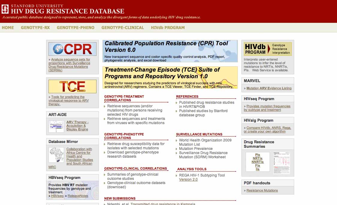 Stanford University HIV Drug Resistance Database
